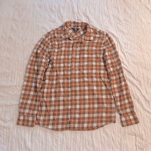 Volcom Repeater Orange & White Flannel Shirt | Size: Large